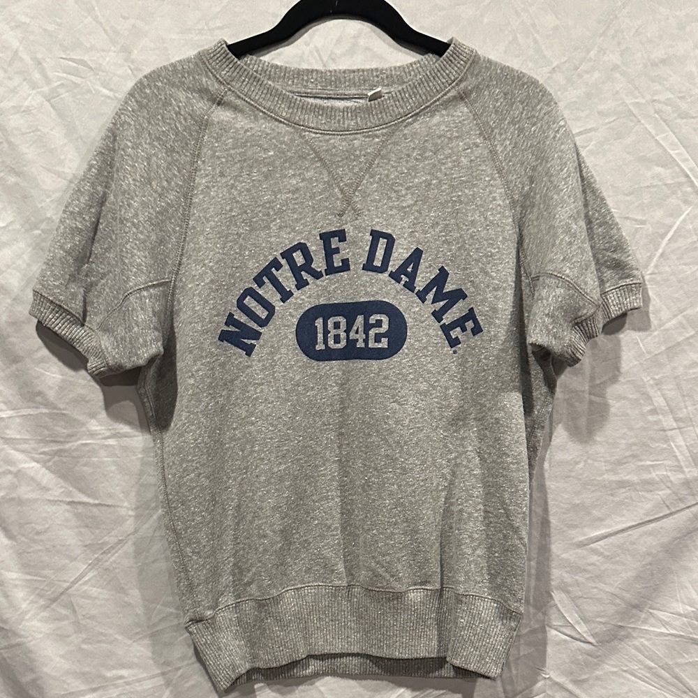 League Gray Triblend Sweatshirt with Red and Blue Label
